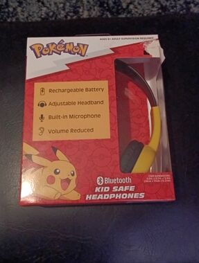 2 Pairs of Pokémon Kid Safe Bluetooth Headphones - Yellow & Black